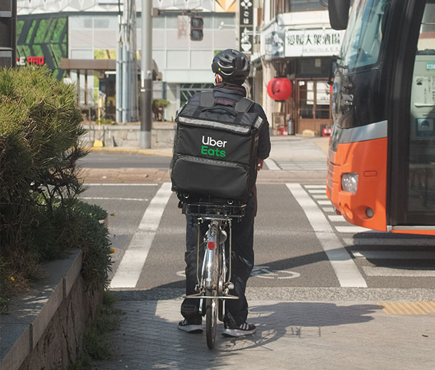 An Uber Eats driver in London